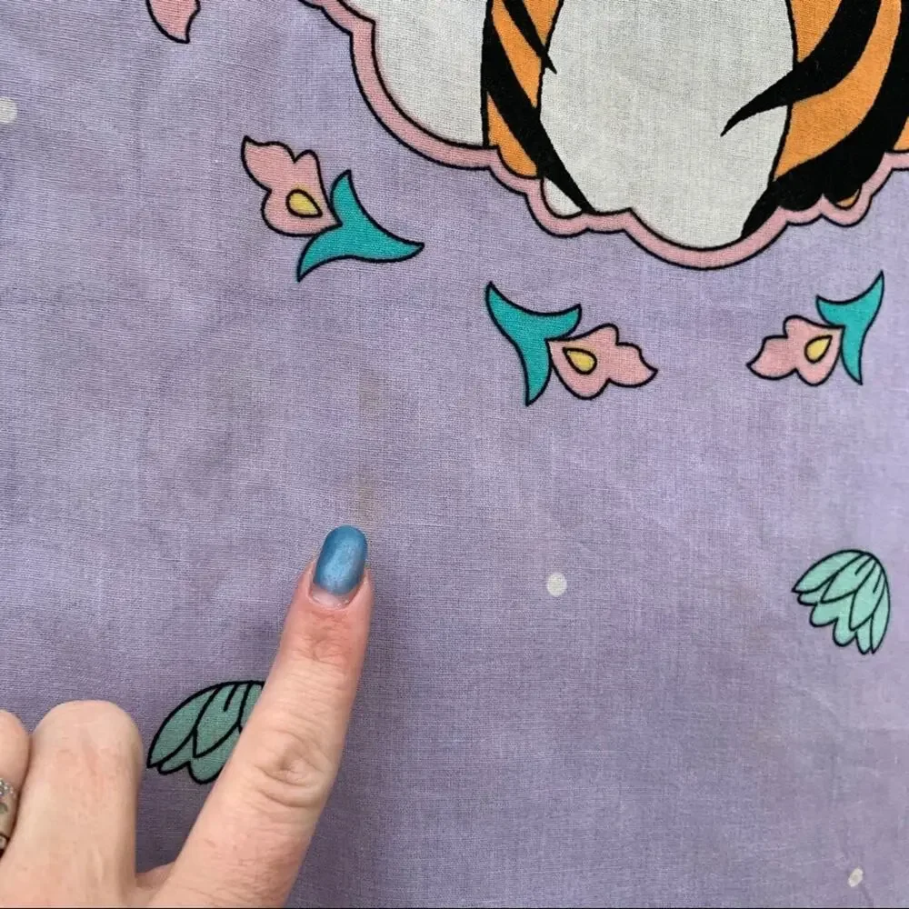 Vintage 90s Disney’s Aladdin Jasmine curtain set two panels one tie sash 39x66